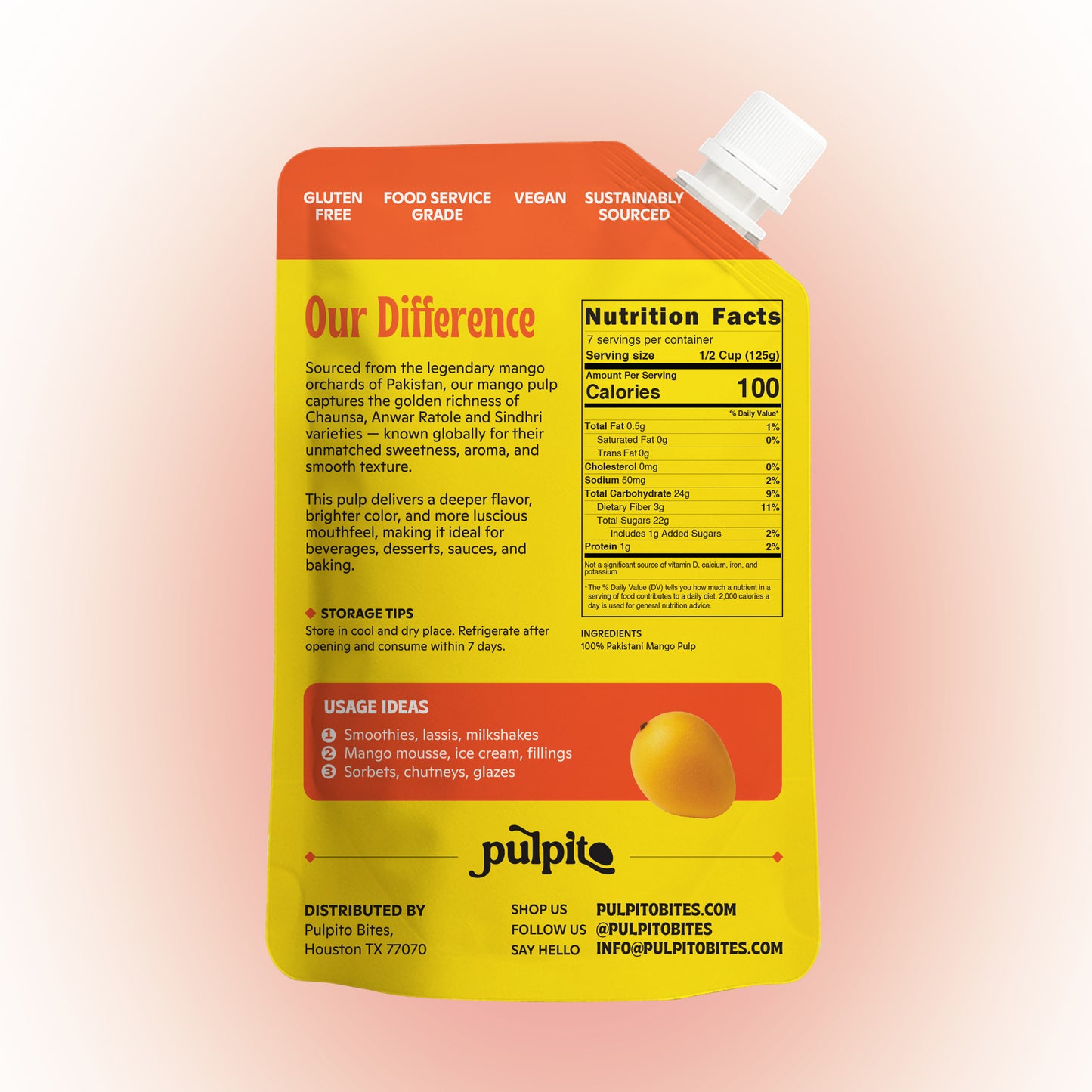 100% Mango Pulp/Puree